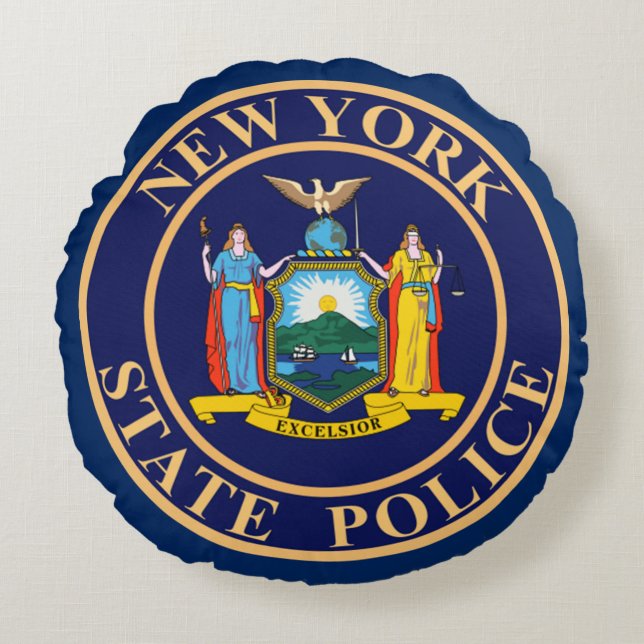 Cojín Redondo Policía Estatal de Nueva York (Anverso)