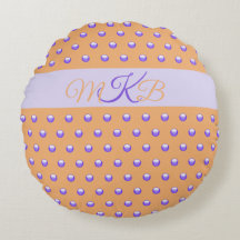 Polka Dot Pattern Blue Peach Spot Monograma Nurser