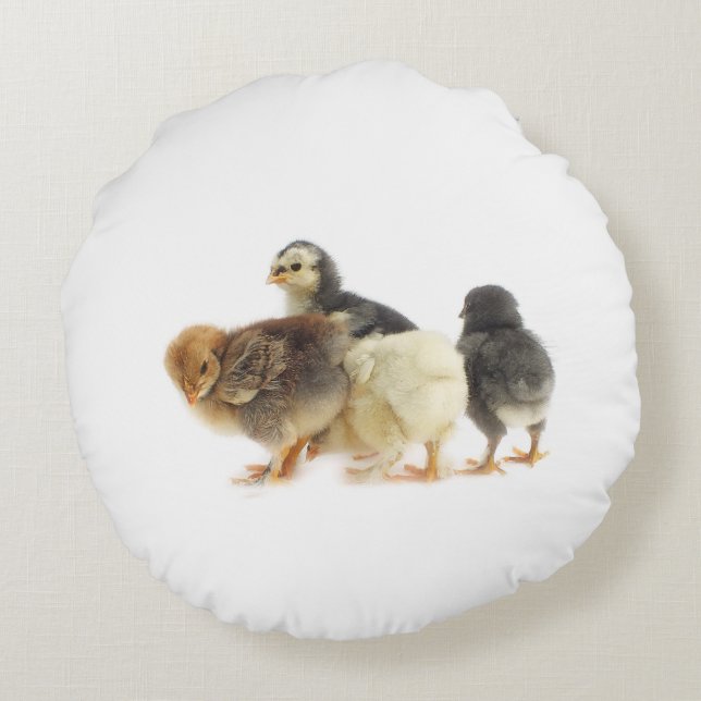 Cojín Redondo pollitos esponjosos (Reverso)