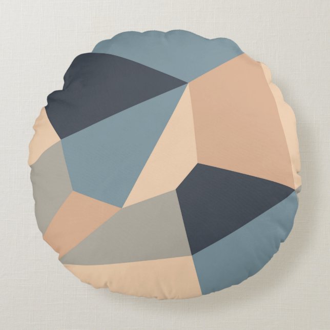 Cojín Redondo Polygonal variegated seamless pattern. multi-color (Anverso)