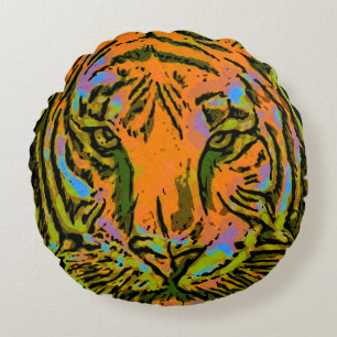 Cojín Redondo Pop Art TIGER HEAD + tu trasero. e ideas