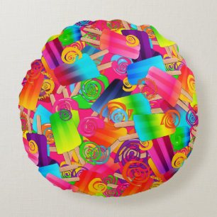 Cojín Redondo Popsicle Swirls CKC,COJÍN DECORATIVO RONDA PINK