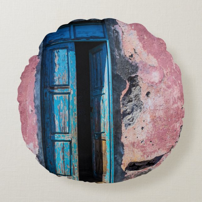 Cojín Redondo Por favor, entra (Anverso)