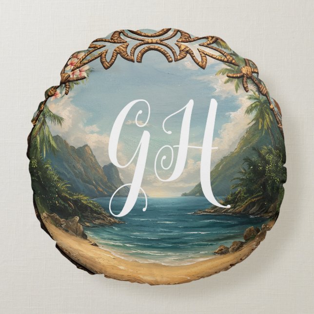 Cojín Redondo Portal A Los Trópicos (Anverso)