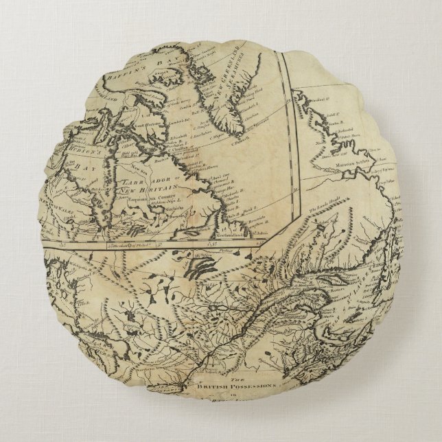 Cojín Redondo Posesiones británicas en Norteamérica 2 (Anverso)