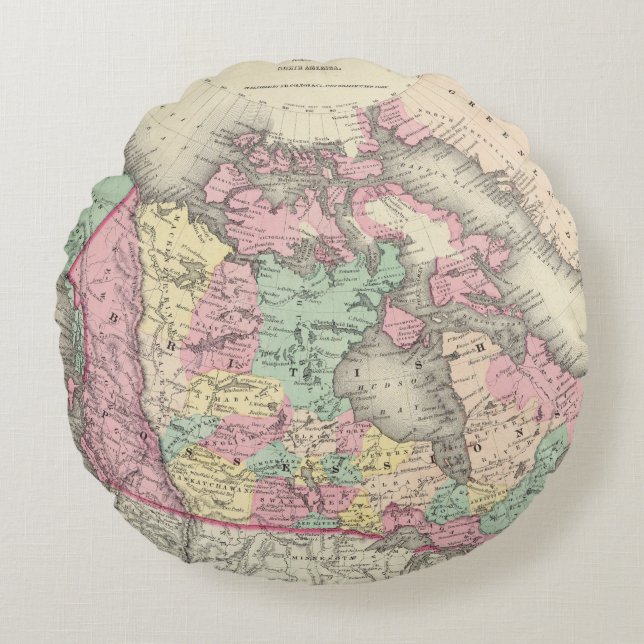 Cojín Redondo Posesiones británicas, rusas y danesas (Anverso)