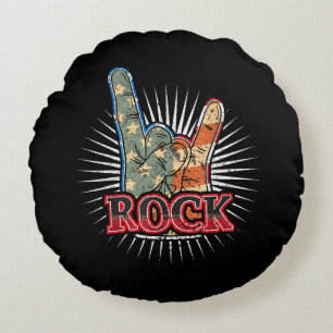 Cojín Redondo Póster de concierto de rock vintage USA - banda añ