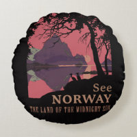Póster minimalista de atardecer en Noruega - Fiord