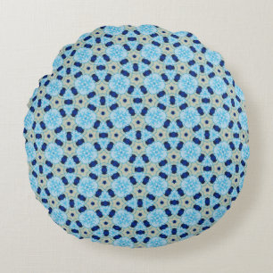 Cojín Redondo Pouf Redondo Blue Petal Harmony