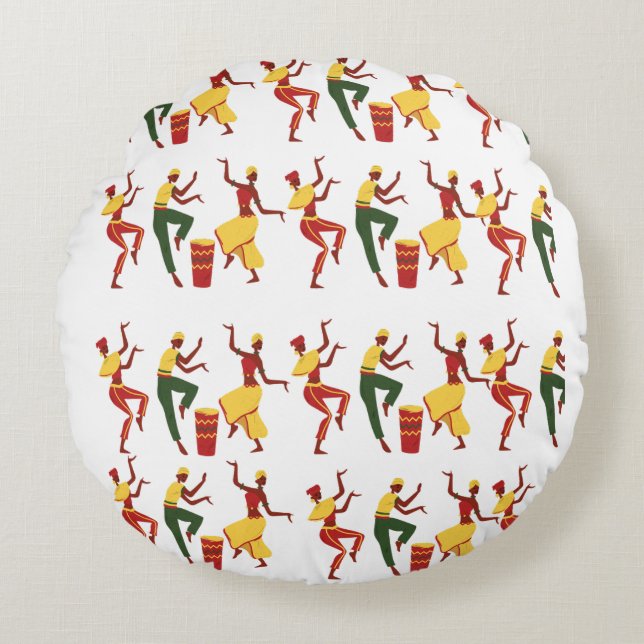 Cojín Redondo Poufs de inspiración africana (Anverso)