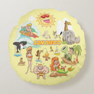 Cojín Redondo Poufs Personalizado de San Diego