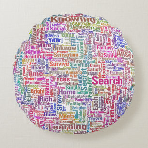 Cojín Redondo Pregunta Apprendre Nuage MotssTexte Motif Mensaje