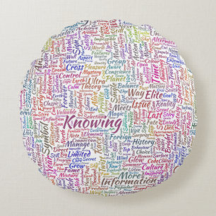 Cojín Redondo Pregunta Apprendre Nuage MotssTexte Motif Mensaje