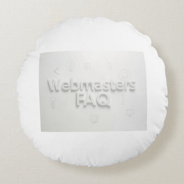 Cojín Redondo Preguntas frecuentes de Webmasters (Anverso)