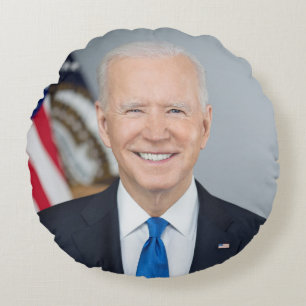 Cojín Redondo Presidente estadounidense Joe Biden Foto de la Cas