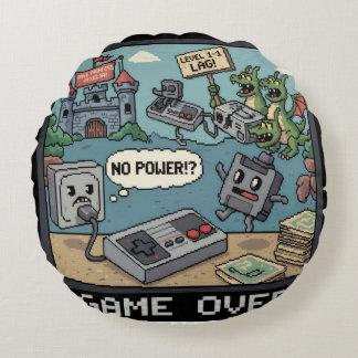 Cojín Redondo Press Start for Nostalgia! (And a Few Laughs)