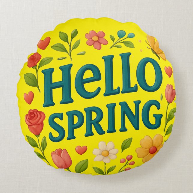 Cojín Redondo Primavera moderna (Anverso)