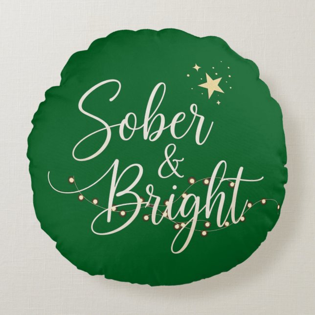 Cojín Redondo Primera navidad sobria (Anverso)