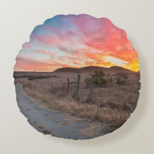 Cojín Redondo Primera puesta del sol del día