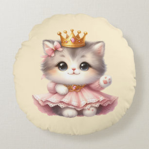 Cojín Redondo Princesa de gatito suave