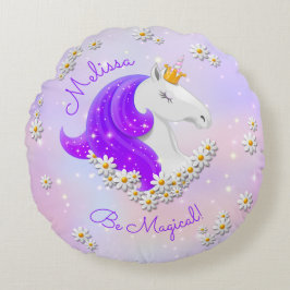 Cojín Redondo Princesa Lilac Magical Unicornio Personalizada