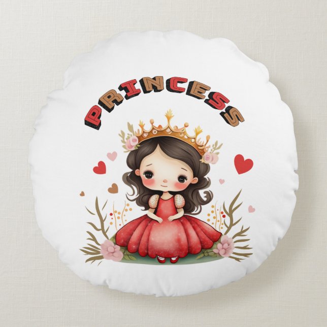 Cojín Redondo Princesa pequeña (Anverso)