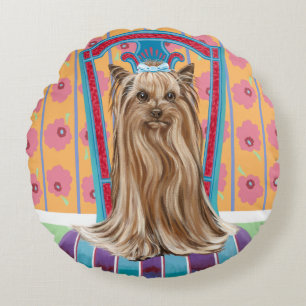 Cojín Redondo Princesa Real Yorkie
