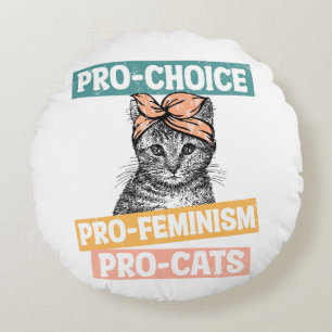 Cojín Redondo Pro Choice Pro Feminismo Pro Cats