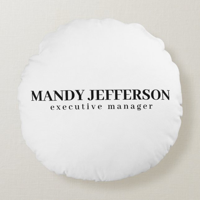 Cojín Redondo Profesional elegante moderno minimalista añadir no (Anverso)