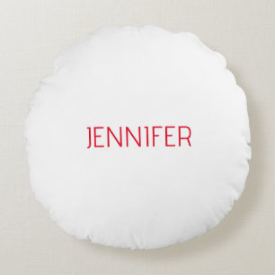Cojín Redondo Profesional minimalista moderno nombre blanco rojo