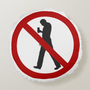 Cojín Redondo Prohibidos los zombies de smartphone