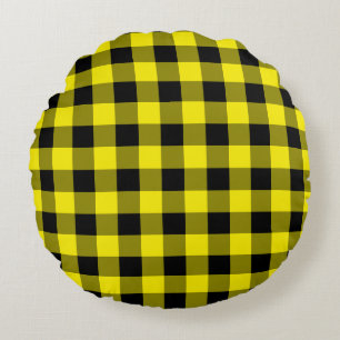 Cojín Redondo Protegido negro y amarillo