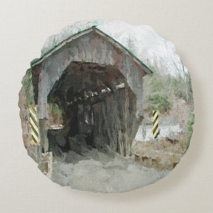 Cojín Redondo Puente cubierto de madera