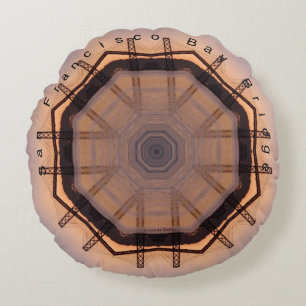 Cojín Redondo Puente de la bahía de San Francisco