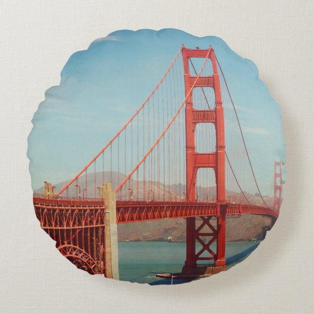 Cojín Redondo Puente dorado (Anverso)