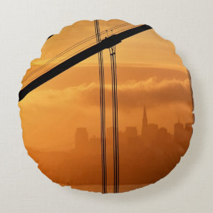 Cojín Redondo Puente Golden Gate delante del San Francisco