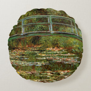 Cojín Redondo Puente Japonés de Monet en Giverney