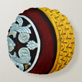 Cojín Redondo Puerta de oro y plata