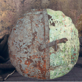 Cojín Redondo Puerta vieja y rugosa