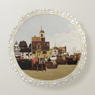 Cojín Redondo Puerto Medieval