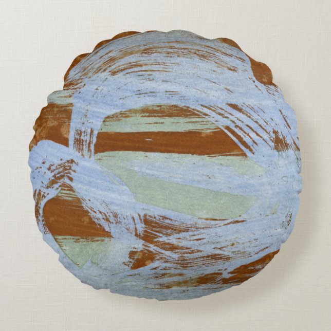 Cojín Redondo Puesta del sol del puerto (Anverso)