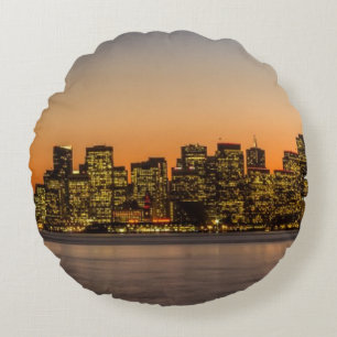 Cojín Redondo Puesta del sol hermosa en San Francisco