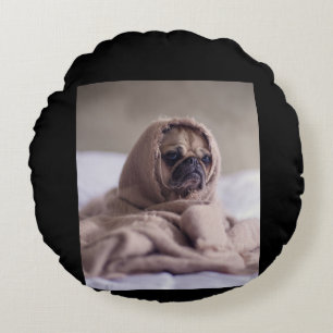 Cojín Redondo Pug In Blanket Cute Pug Dog Lover Regalo