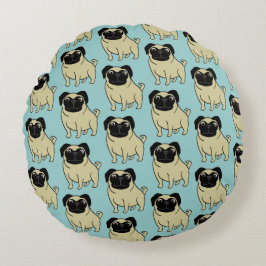 Cojín Redondo Pugs