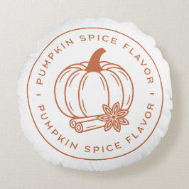 Cojín Redondo Pumpkin spice flavor cozy fall season aesthetic