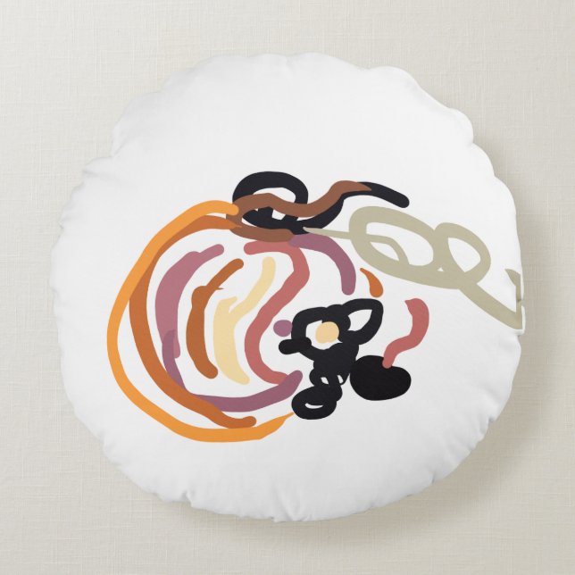 Cojín Redondo Pumpkin Sunset Autumn cute (Anverso)