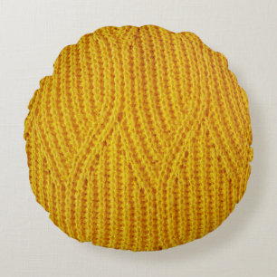 Cojín Redondo Punto amarillo: fondo de superficie textil.