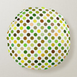 Cojín Redondo Puntos amarillo y verde