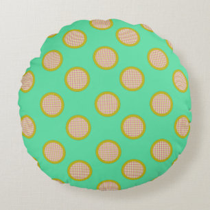 Cojín Redondo Puntos de Gingham, Pillow Verde