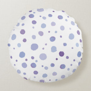 Cojín Redondo puntos de polka pintados a mano